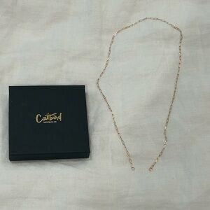 Catbird Memento Custom Gold Charm Holder Necklace, 19”